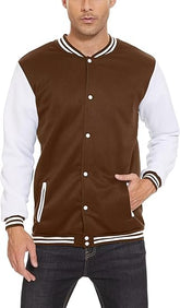 Brown Men’s Varsity Jacket | Modern & Stylish | Leather Artisan